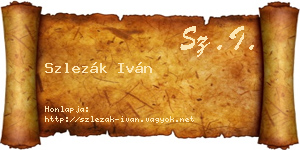 Szlezák Iván névjegykártya