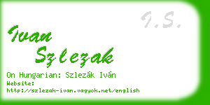 ivan szlezak business card